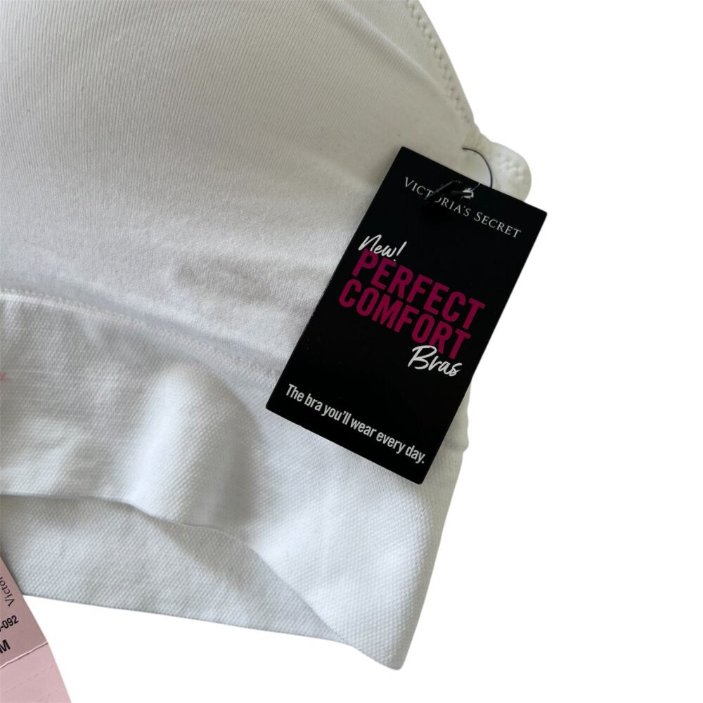 NWT Victoria's Secret Size M Perfect Comfort Bra Lightly Padded White - Picture 4 of 5